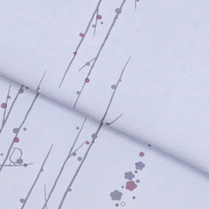 東レシルック 小紋 ～kifkif～「梅に鶯」 藤色 【袷・単衣用】