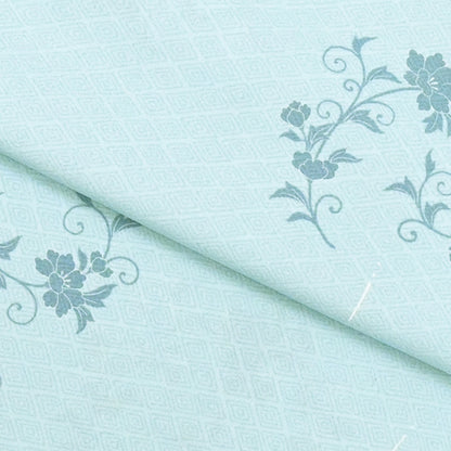 東レシルック 小紋 ～kifkif～「牡丹唐草」 秘色色 【袷・単衣用】