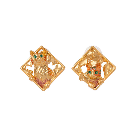 【Palnart Poc】イヤリング「障子破り / Ripping shoji」