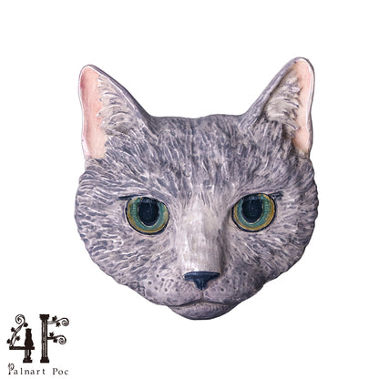 【4F-フィーアエフ-】ブローチ「シンクレア（灰猫）」