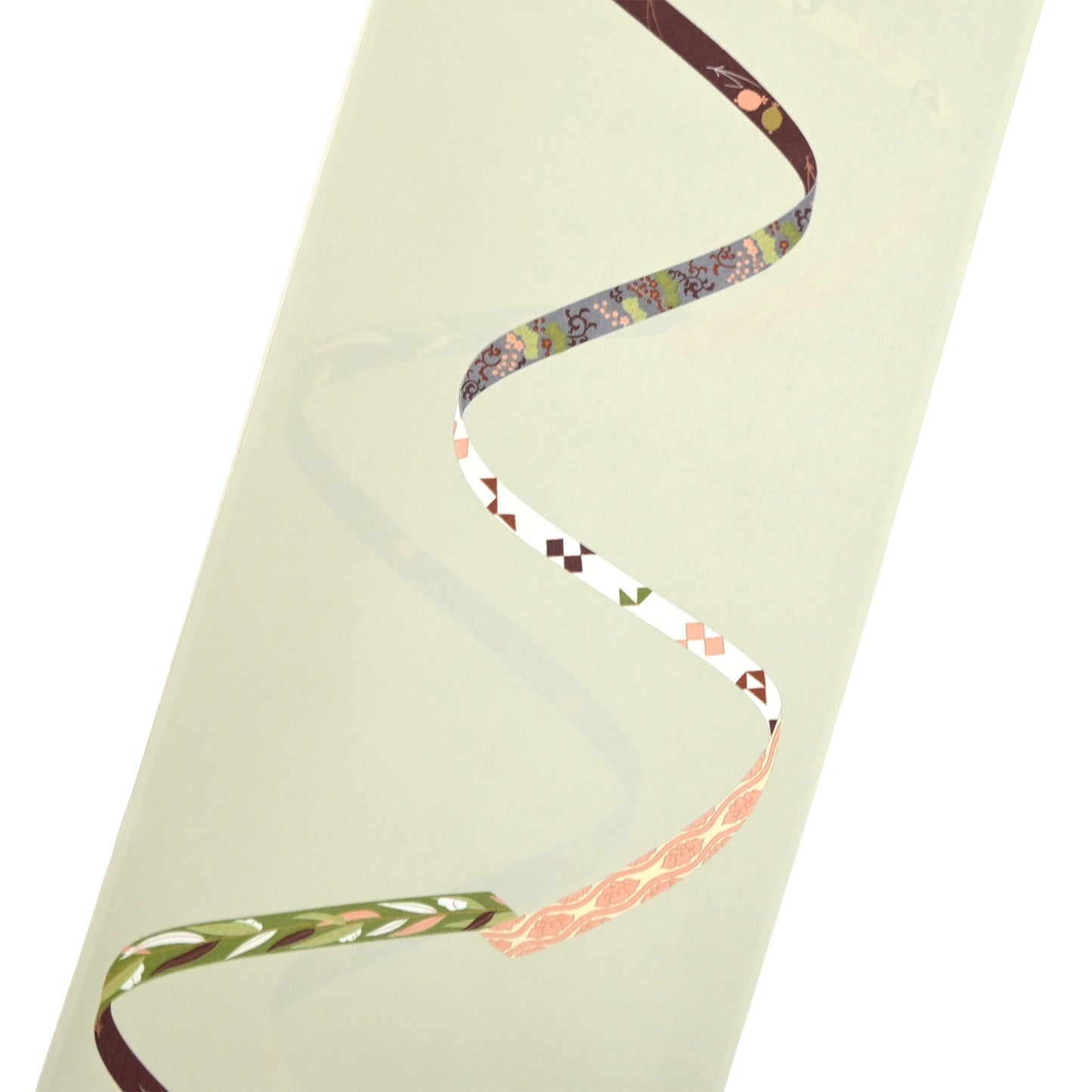 東レシルック 小紋 ～大久保信子流きもの～「鬘帯（かずらおび）」 薄灰緑 【袷・単衣用】