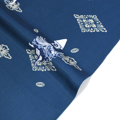 【撫松庵】楊柳洗える長襦袢 猫歌舞伎 藍