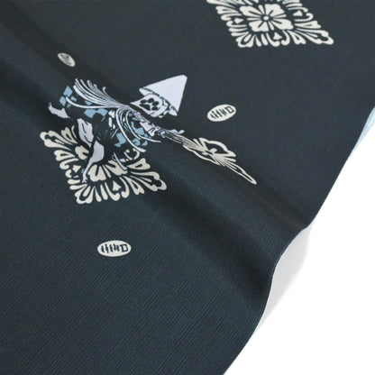 【撫松庵】楊柳洗える長襦袢 猫歌舞伎 黒