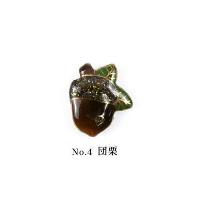 【七宝焼】帯留め　四季暦　秋・冬