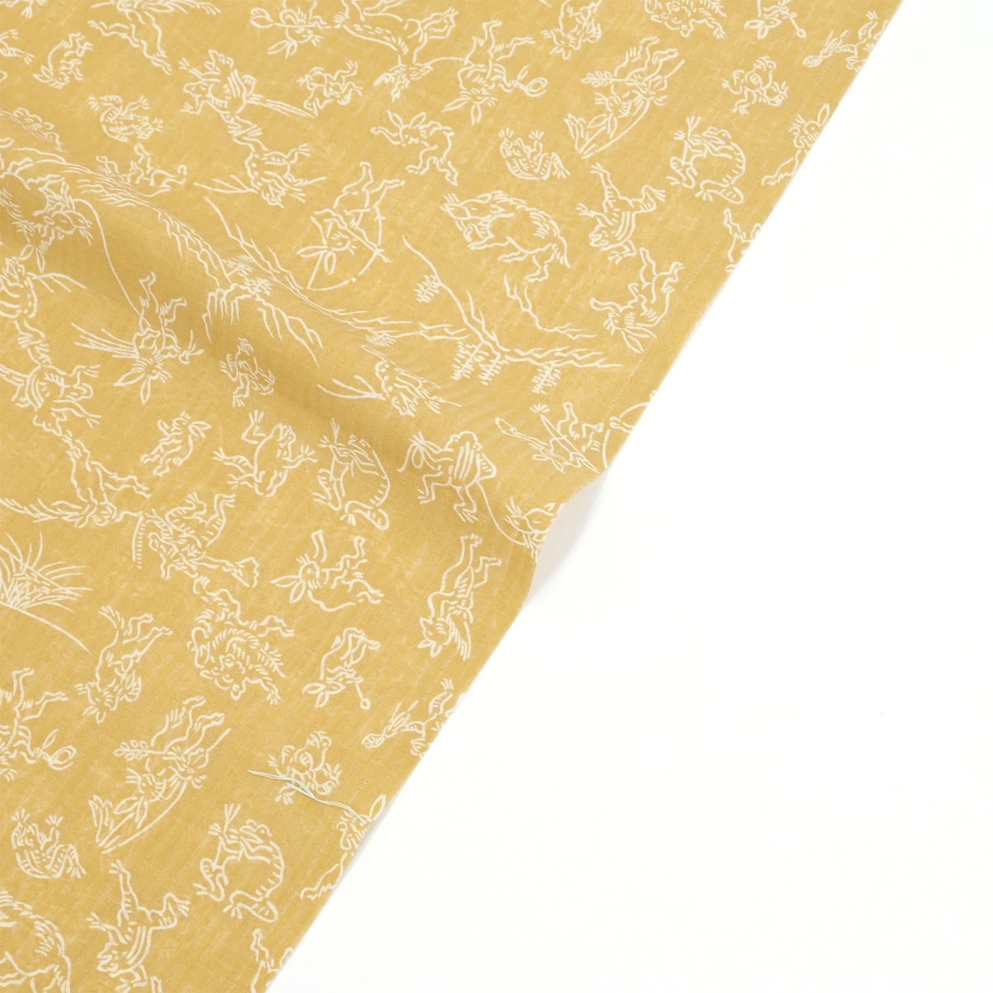 【東レ爽竹】スリーシーズン 長襦袢　「鳥獣戯画」　マスタード