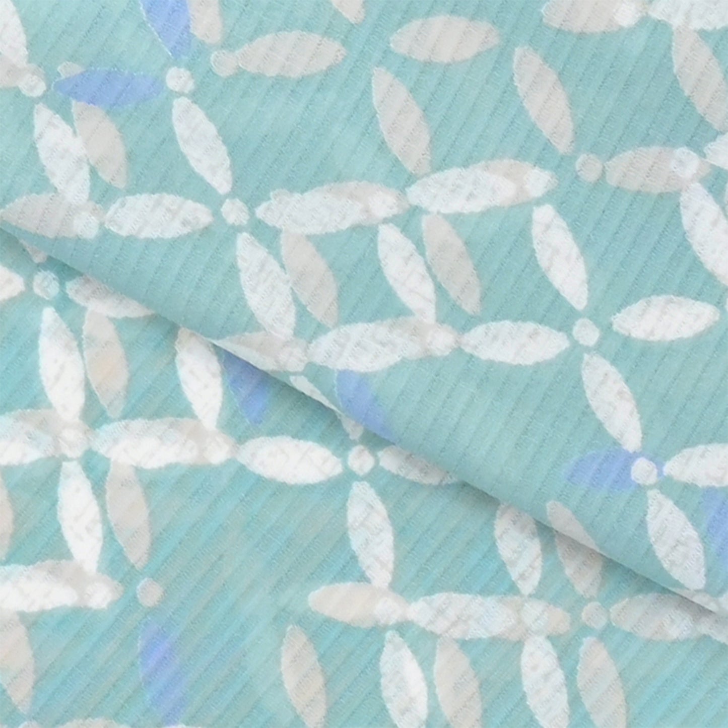 【東レ爽竹】新開発ストレッチ長襦袢 「七宝」グリーン　#スリーシーズン