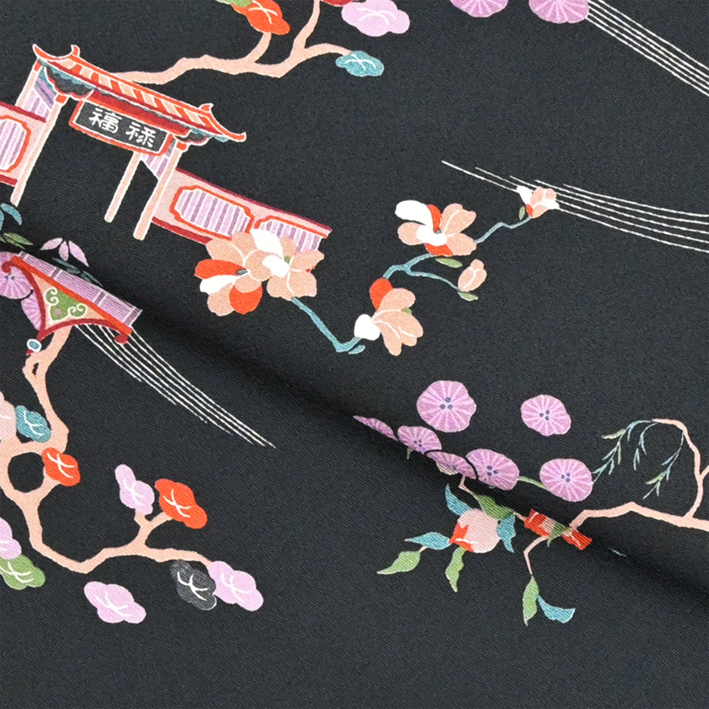 ☆美しいキモノ2025冬号79ｐ掲載☆東レシルック 小紋 ～kifkif～「古都」 漆黒 【袷・単衣用】