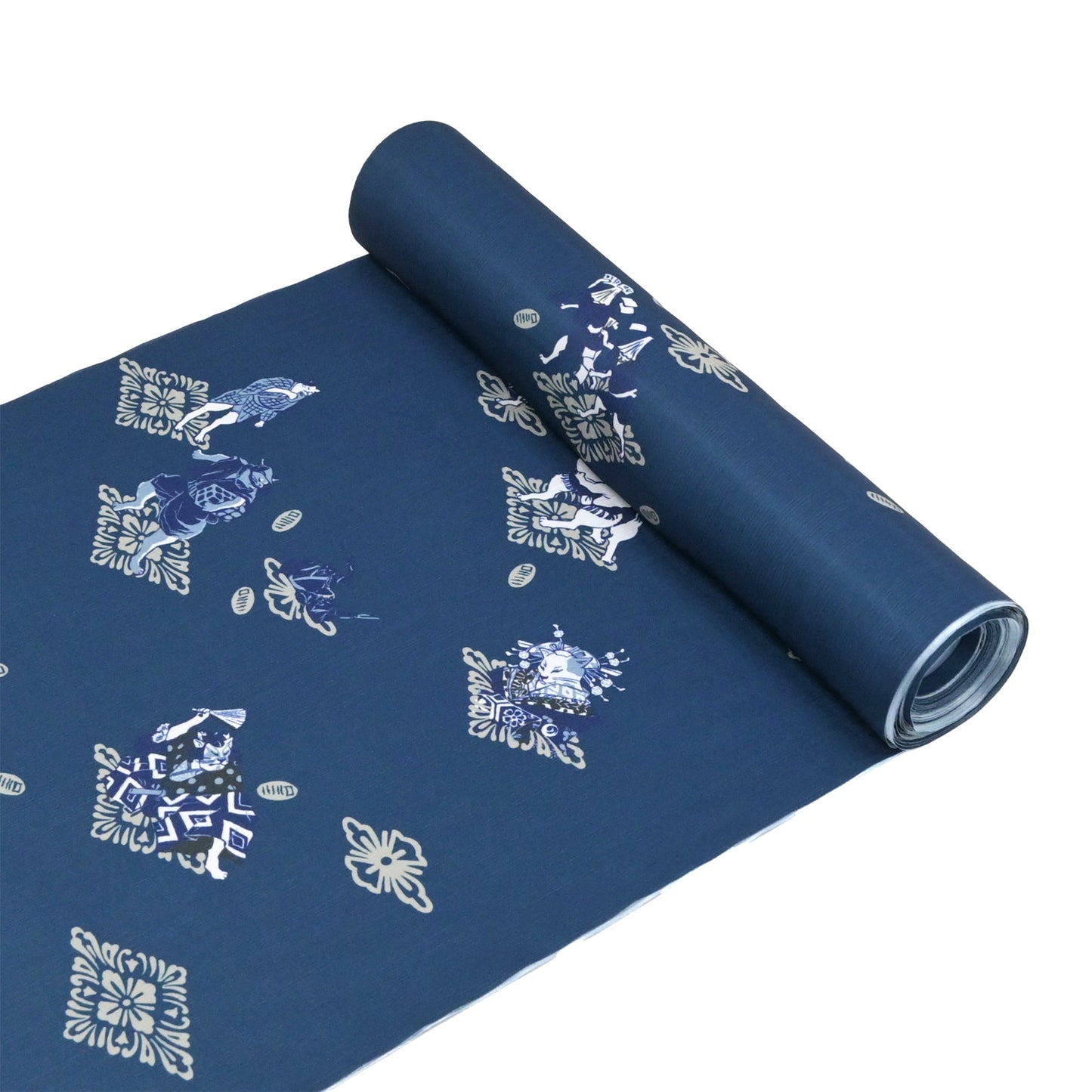 【撫松庵】楊柳洗える長襦袢 猫歌舞伎 藍