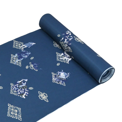 【撫松庵】楊柳洗える長襦袢 猫歌舞伎 藍