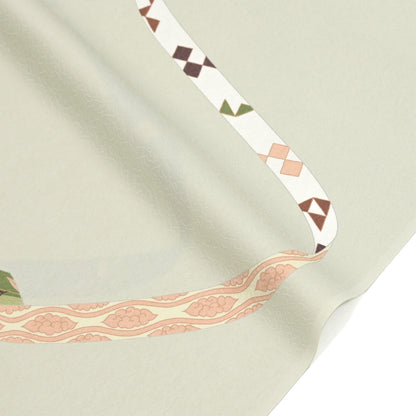 東レシルック 小紋 ～大久保信子流きもの～「鬘帯（かずらおび）」 薄灰緑 【袷・単衣用】