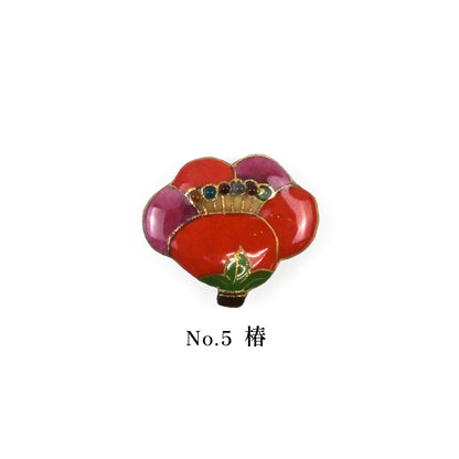【七宝焼】帯留め　四季暦　秋・冬