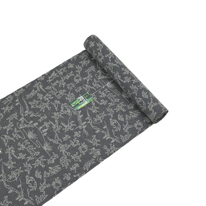 【東レ爽竹】スリーシーズン 長襦袢　「鳥獣戯画」　ブラック