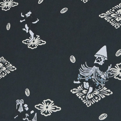 【撫松庵】楊柳洗える長襦袢 猫歌舞伎 黒