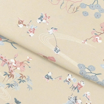 東レシルック 小紋 ～kifkif～「古都」 白橡 【袷・単衣用】