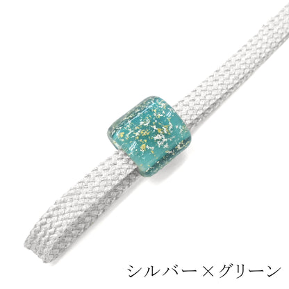 トンボ玉帯留め付き三分紐・飾り紐　4カラー