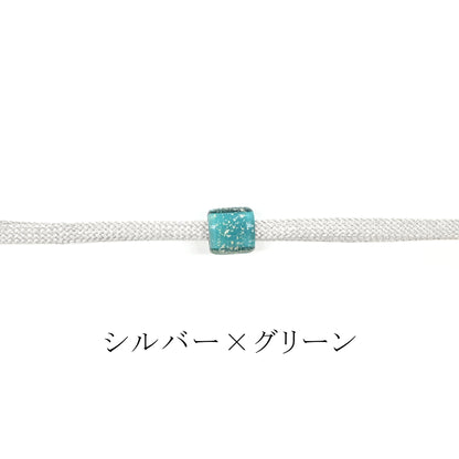 トンボ玉帯留め付き三分紐・飾り紐　4カラー