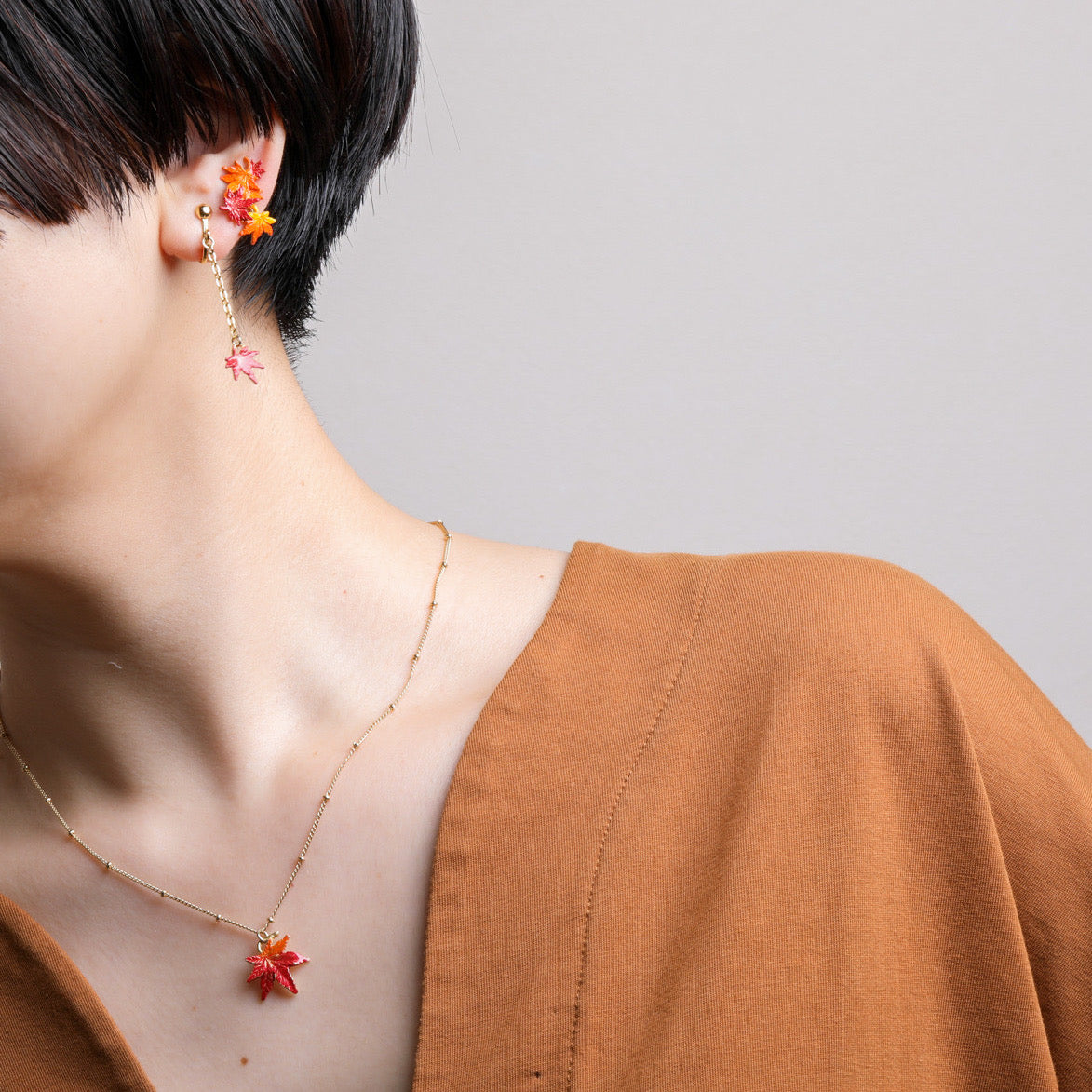 【Palnart Poc】イヤリング「もみじ/ Autumn Leaves」