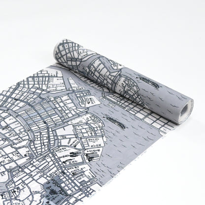 【撫松庵】洗える長襦袢「江戸地図」