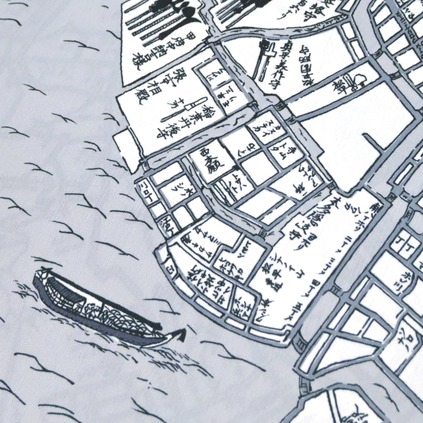 【撫松庵】洗える長襦袢「江戸地図」