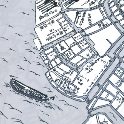 【撫松庵】洗える長襦袢「江戸地図」