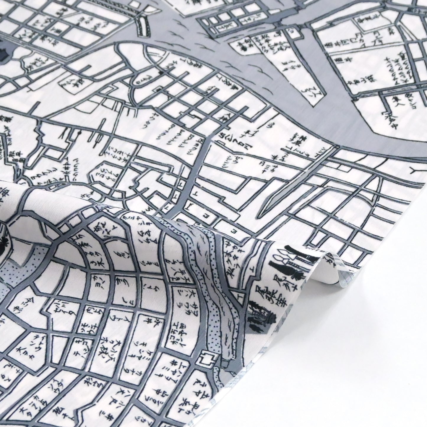 【撫松庵】洗える長襦袢「江戸地図」