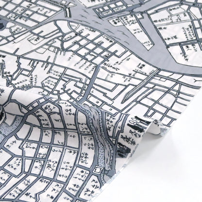 【撫松庵】洗える長襦袢「江戸地図」