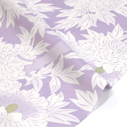 【撫松庵】楊柳洗える長襦袢「牡丹と猫」薄藤色