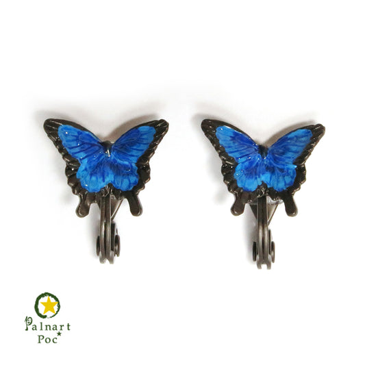 【Palnart Poc】イヤリング「オオルリアゲハ / Swallowtail」