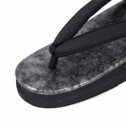 【Kimono-Factory-nono】菱屋カレンブロッソ 本場縞大島カフェ草履 銀霞 H-27 #女性用