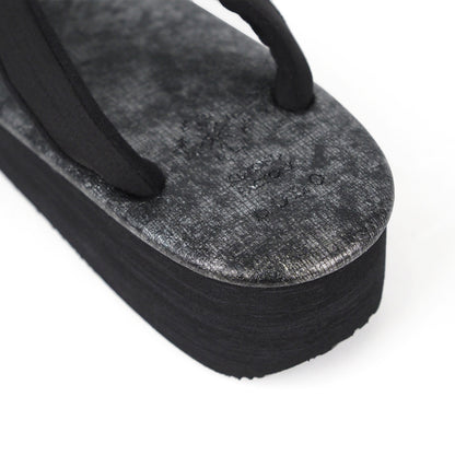 【Kimono-Factory-nono】菱屋カレンブロッソ 本場縞大島カフェ草履 銀霞 H-27 #女性用