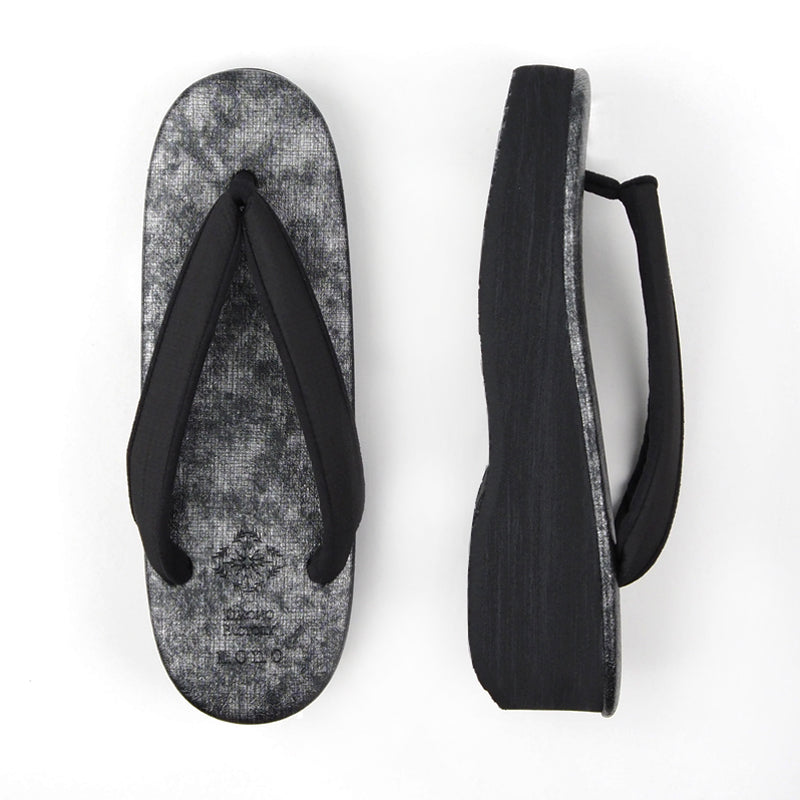 【Kimono-Factory-nono】菱屋カレンブロッソ 本場縞大島カフェ草履 銀霞 H-27 #女性用