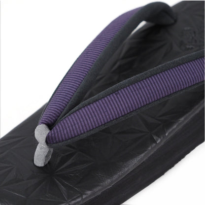 【Kimono-Factory-nono】菱屋カレンブロッソ 本場縞大島カフェ草履 スターダスト/ブラック H-28 #女性用