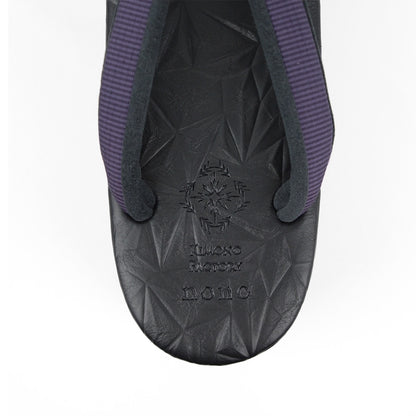 【Kimono-Factory-nono】菱屋カレンブロッソ 本場縞大島カフェ草履 スターダスト/ブラック H-28 #女性用