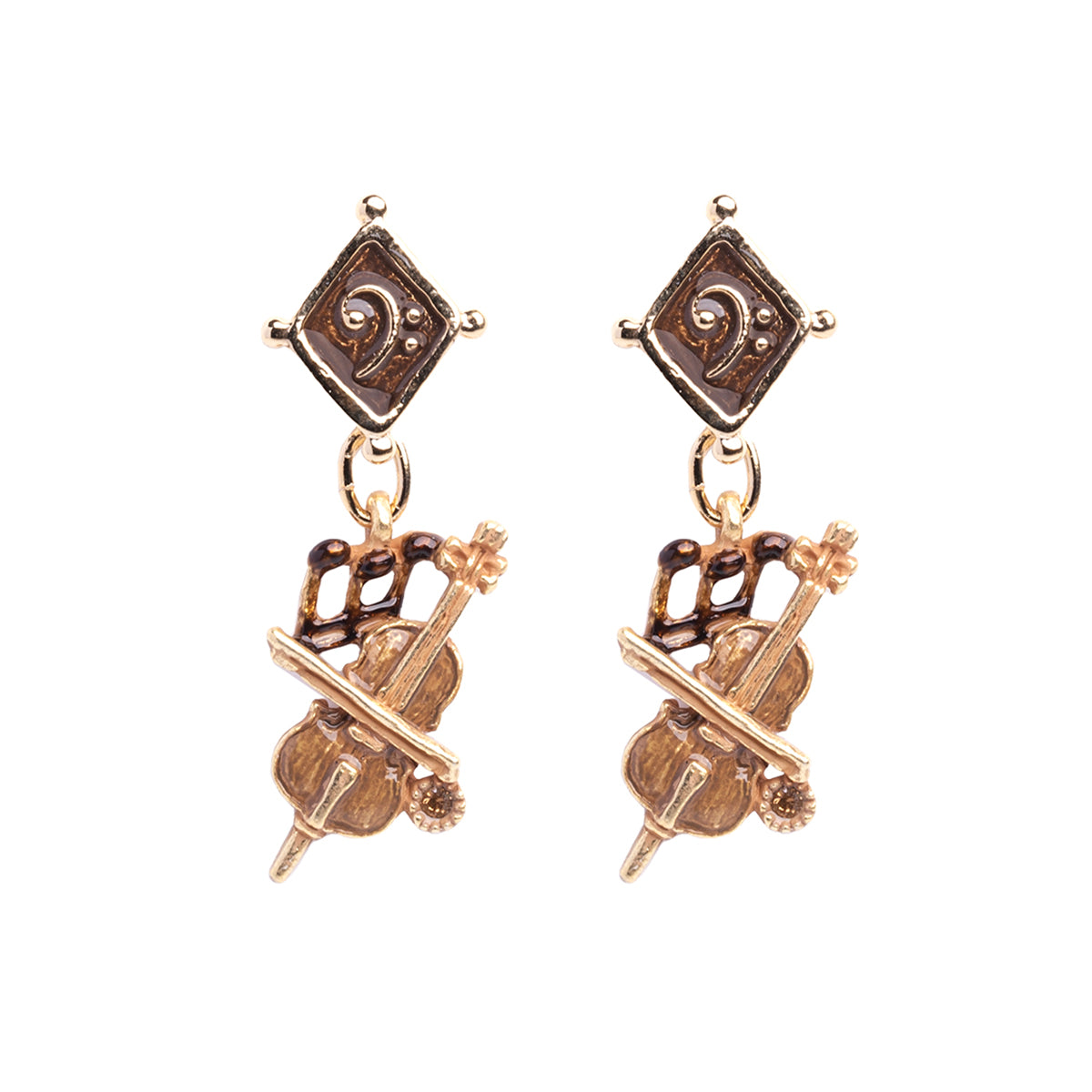 【HOFMUSICA】 ピアス「チェロ・ブラン / Cello Brun」 #ホーフムジカ