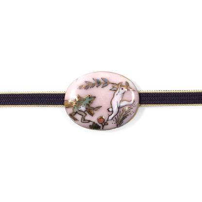 【七宝焼】帯留め -鳥獣戯画-