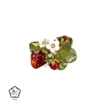 【数-SUU-】帯留め「いちごフィールド」