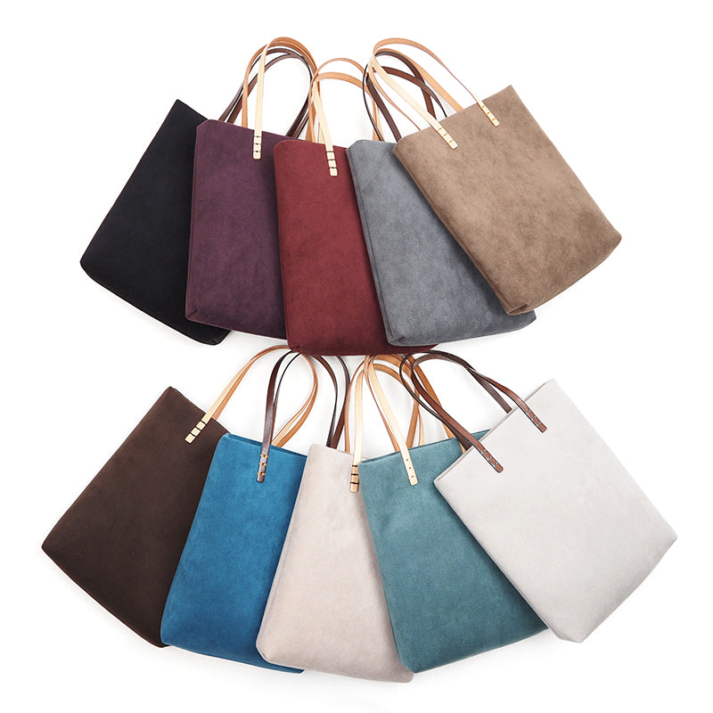 【Kimono-Factory-nono】大島紬ポケットの小さなスエードトートバッグ