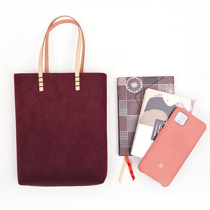 【Kimono-Factory-nono】大島紬ポケットの小さなスエードトートバッグ