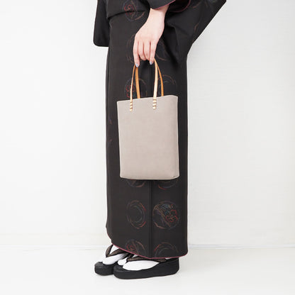 【Kimono-Factory-nono】大島紬ポケットの小さなスエードトートバッグ