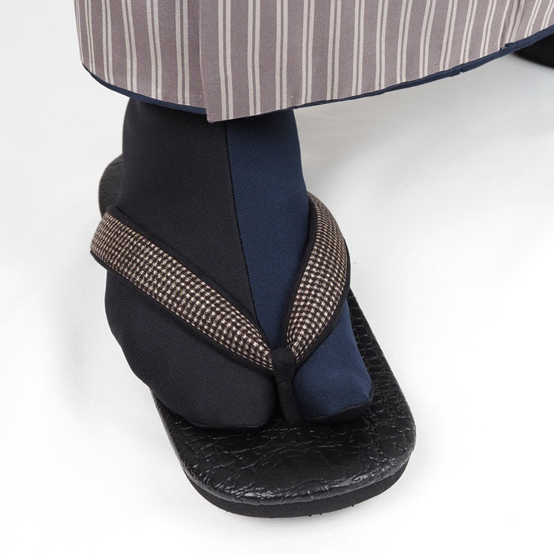 【Kimono-Factory-nono】ストレッチ足袋 dual【紺×黒】 6サイズ（男女兼用）