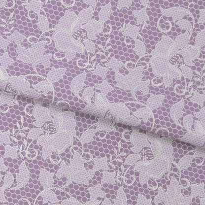 大人兵児帯 女性用 レース風フラワー パープル
