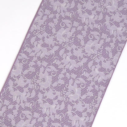 大人兵児帯 女性用 レース風フラワー パープル