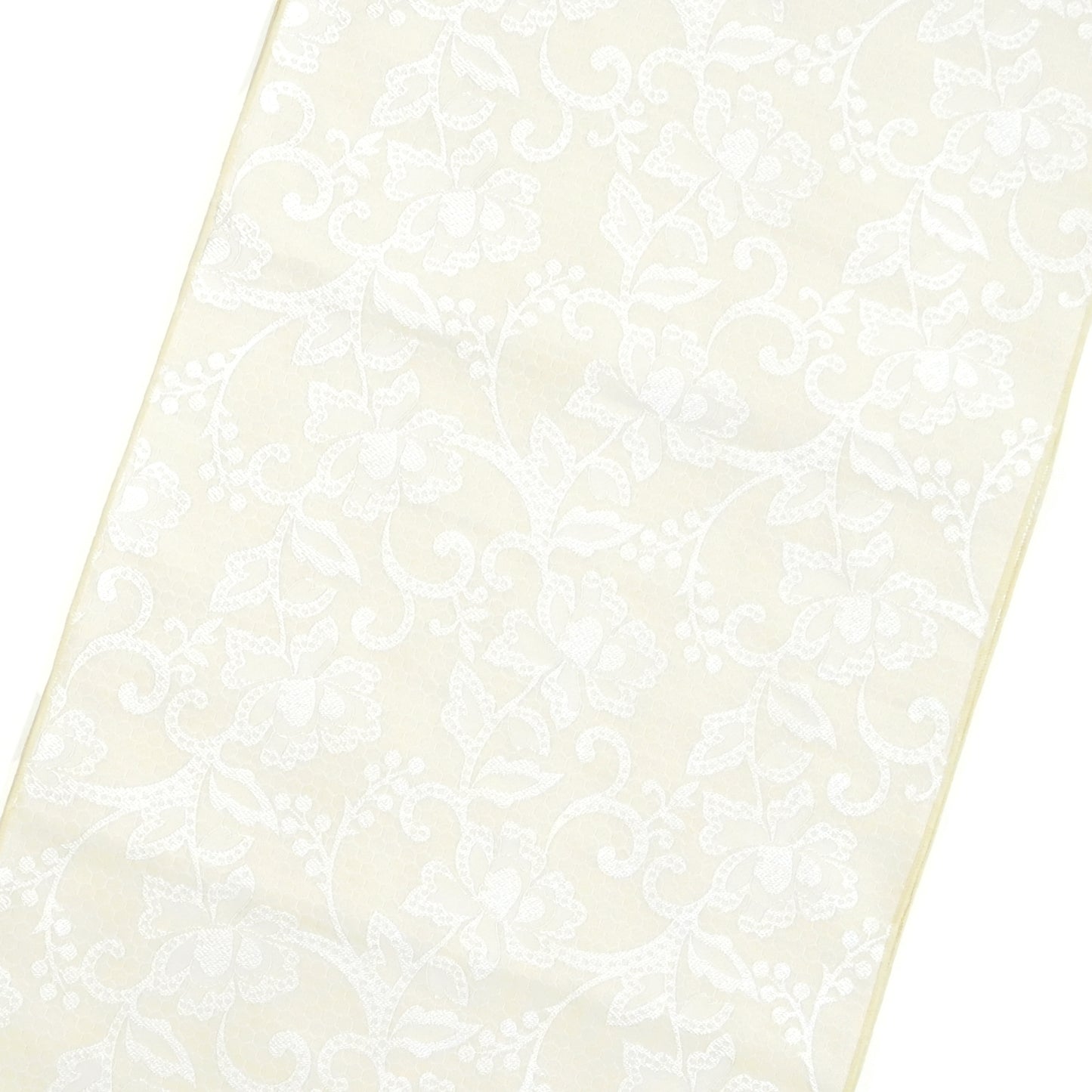 大人兵児帯 女性用 レース風フラワー オフホワイト