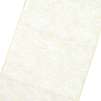 大人兵児帯 女性用 レース風フラワー オフホワイト