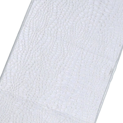 大人兵児帯 女性用 クロコダイル柄 シルバー