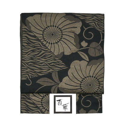 お仕立て上がり八寸なごや帯 辻が花-ブラウン #名古屋帯 #カジュアル