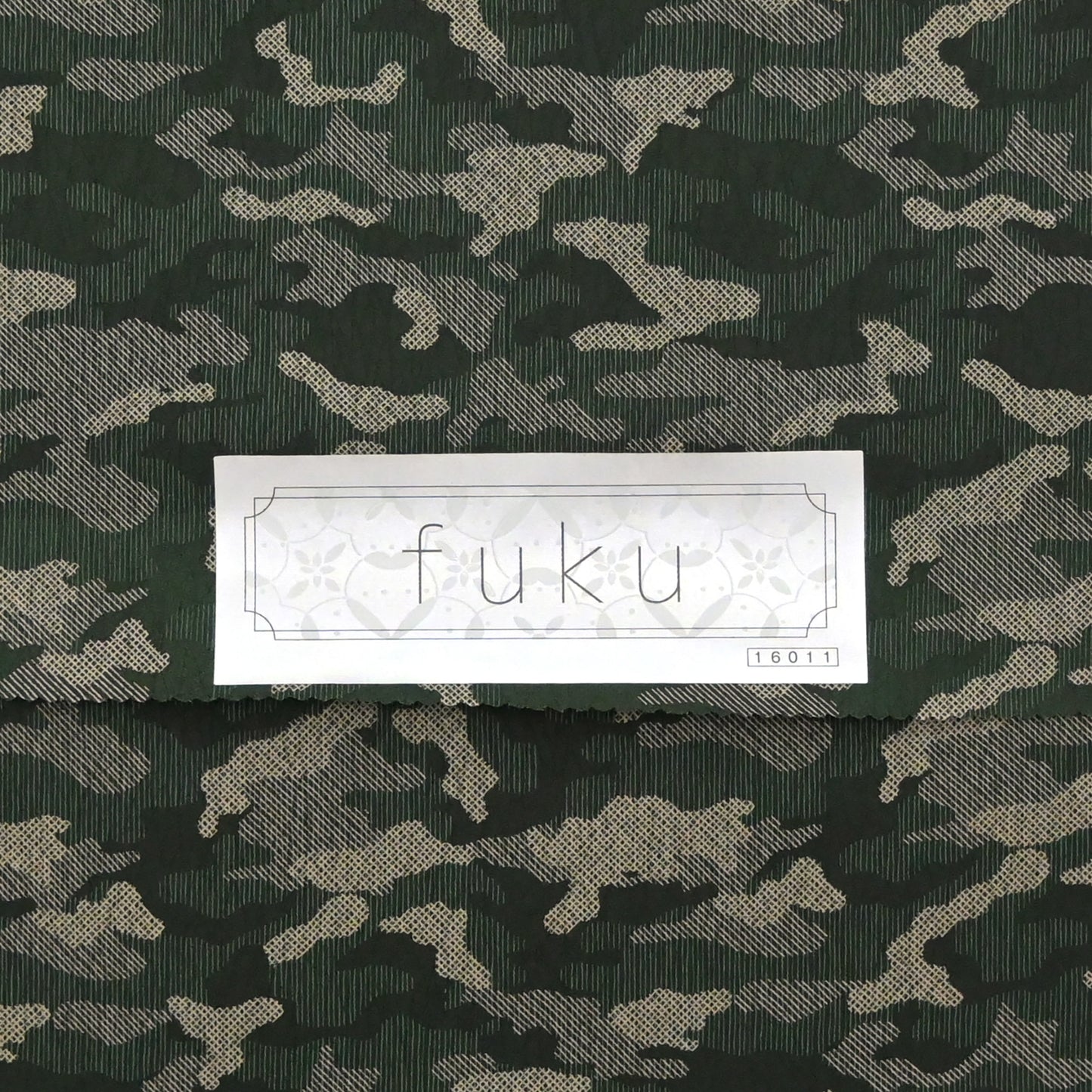 東レシルック 小紋 ～fuku～「カモフラージュ」グリーン 【袷・単衣用】