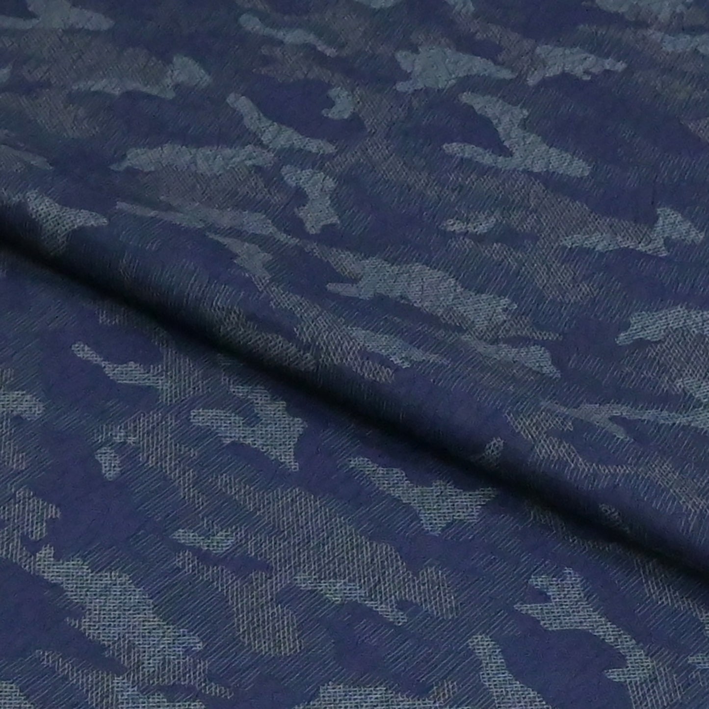 東レシルック 小紋 ～fuku～「カモフラージュ」ネイビー 【袷・単衣用】
