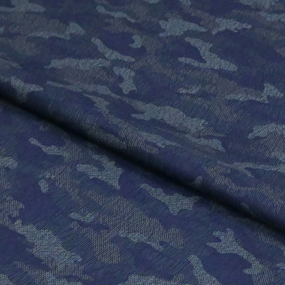 東レシルック 小紋 ～fuku～「カモフラージュ」ネイビー 【袷・単衣用】