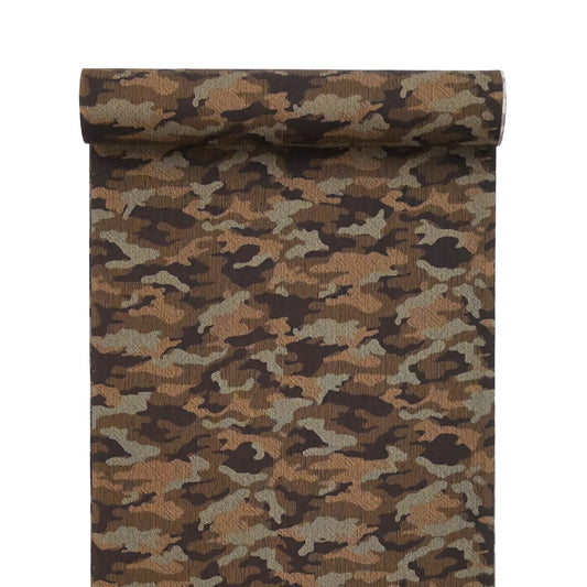 東レシルック 小紋 ～fuku～「カモフラージュ」ブラウン 【袷・単衣用】